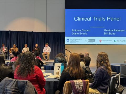 panelists talking about clinical trials at the 2025 cancer disparities symposium