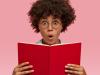 student reading book